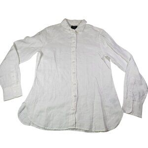 J. Crew Baird McNutt White Irish Linen Wren Slim Fit Button Down Shirt Size 4